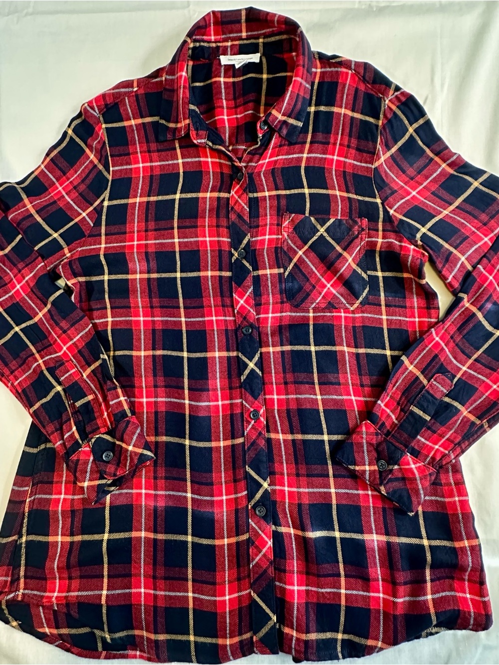 Woman’s Plaid Button-Down Shirt, lightweight rayon, casual western streetwear